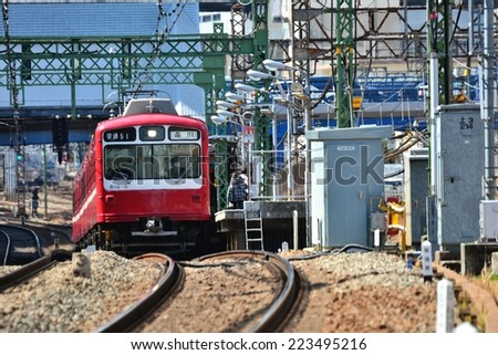 YOKOHAMA, JAPAN - March, 2014:The Keikyu Main Line or Keiky?-honsen is a railway line in Japan, operated by the private railway operator Keikyu.