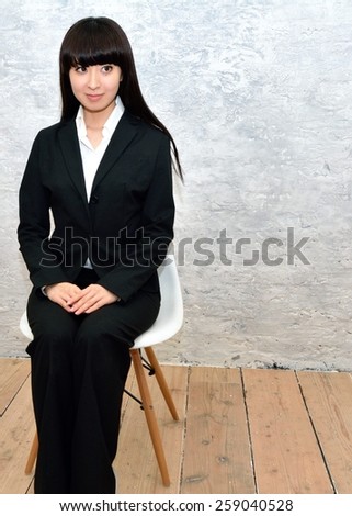 Business woman taking the job interview image