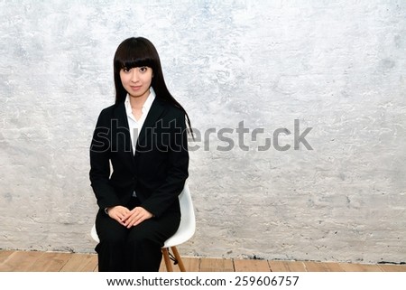Business woman taking the job interview image