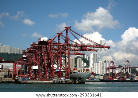 HONG KONG - JUN 16 : The Port of Hong Kong.  The Port of Hong Kong is a deep water seaport dominated by trade in containerized manufactured products.