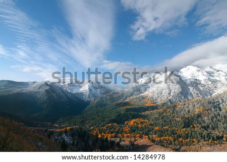 High Mountain Flat in the fall showing all the fall colors with mountains in the background