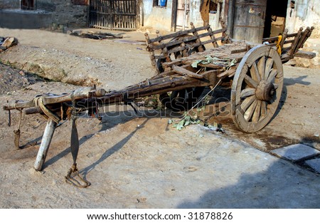 Ancient bullock cart, India