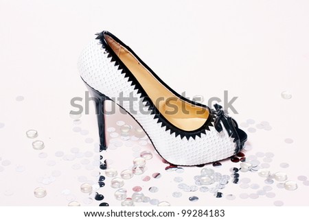 Fashion sexy high heel shoes on white studio background