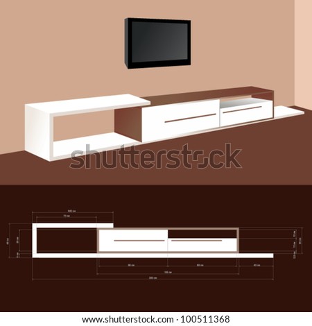 Logo Design Dimensions on Vector Interior Furniture Design  Drawing With Dimensions    100511368