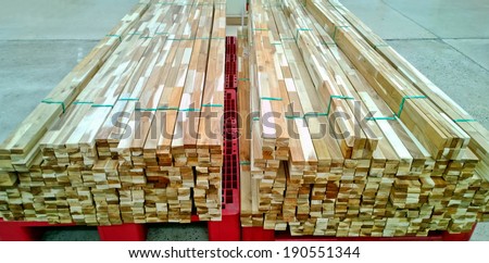 Pile of wood in a warehouse.