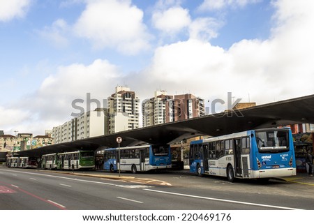 SAO PAULO, BRAZIL SEPTEMBER 22, 2014. Ana Rosa Bus Terminal, in Sao Paulo, Brazil