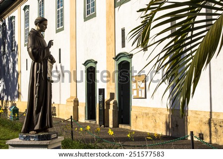 Sao Paulo, Brazil, August 08, 2012. Facade of Monastery of Light and Museum of Sacred Art in downtown Sao Paulo