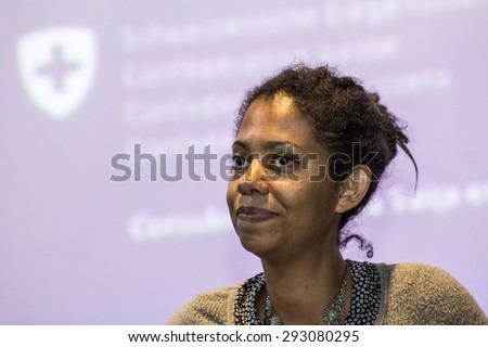Sao Paulo, Brazil, June 23, 2015: Swiss movie director Kantarama Gahigiri during Press Conference in Sao Paulo