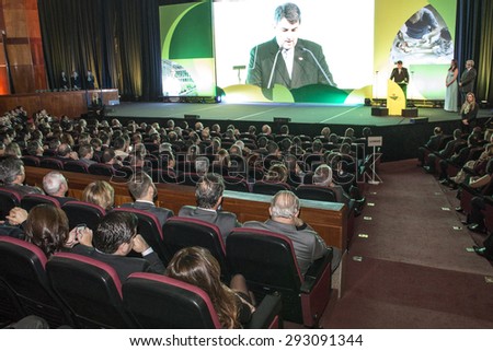 Sao Paulo, Brazil, June 29, 2015: People on conference \