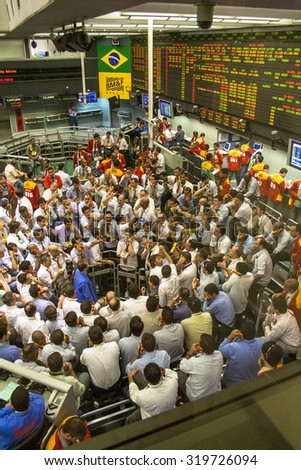 Sao Paulo, Brazil, June 19, 2004. BM&F, commodities exchange futures,  Stock Brokers Trading in Sao Paulo, Brazil