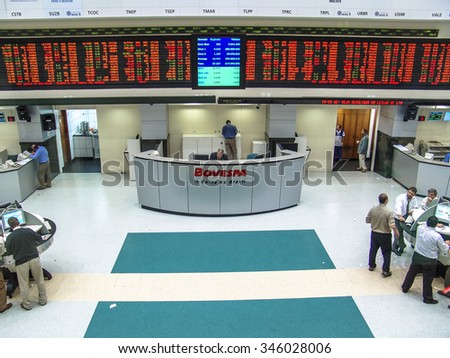 Sao Paulo, Brazil, August 19, 2004. Bovespa Stock Brokers Trading in Sao Paulo, Brazil