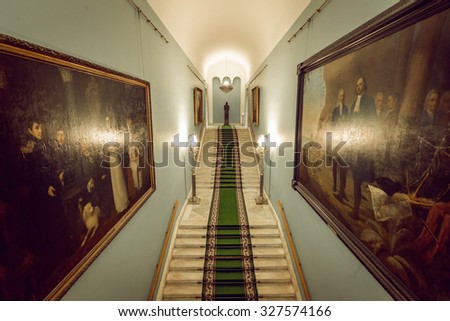 MOSCOW, RUSSIA - OCTOBER 1, 2015: State Tretyakov Gallery is an art gallery in Moscow, Russia, and is the foremost depository of Russian fine art in world. Toned image.
