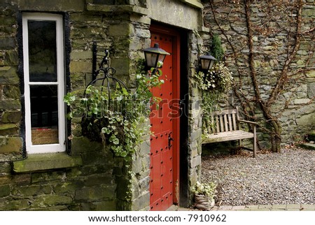 The front door to a cottage in the Lake District.