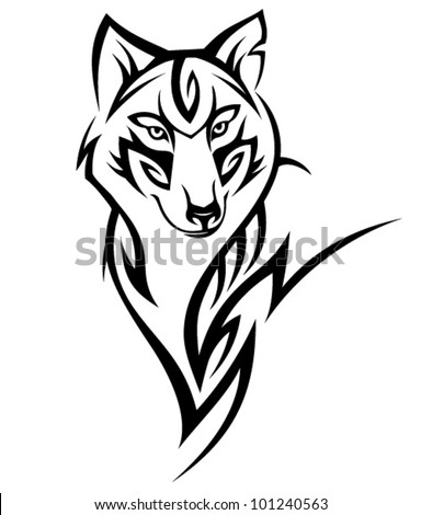 Wolf Tattoo Designs on Tribal Wolf Tattoo Design Stock Vector 101240563   Shutterstock