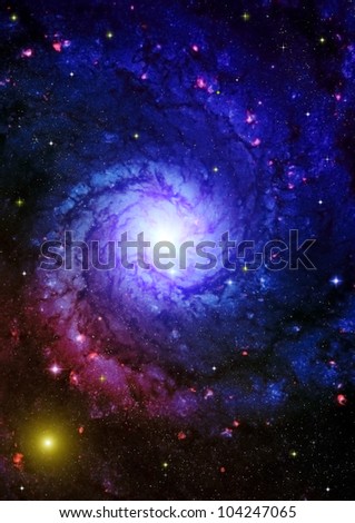 Stars of a planet and galaxy in a free space Stars of a planet and galaxy in a free space