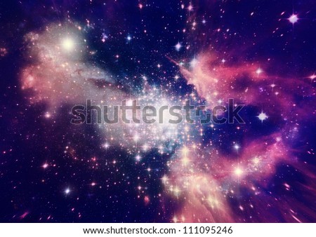 Stars of a planet and galaxy in a free space Stars of a planet and galaxy in a free space
