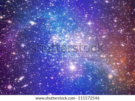 Stars of a planet and galaxy in a free space Stars of a planet and galaxy in a free space