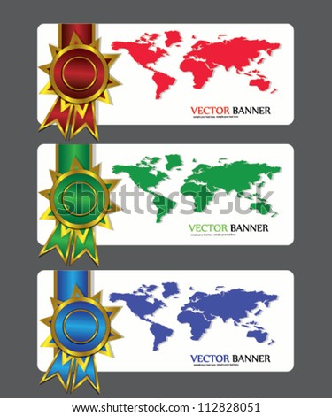 Abstract Banner For Text,And Map Of The World,Vector - 112828051