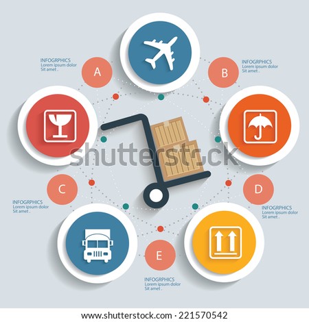 Logistics concept info graphic design clean vector Logistics concept info graphic design clean vector
