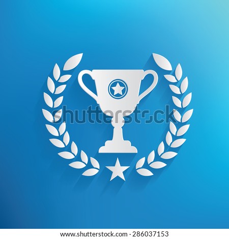 Trophy design on blue background clean vector Trophy design on blue background clean vector