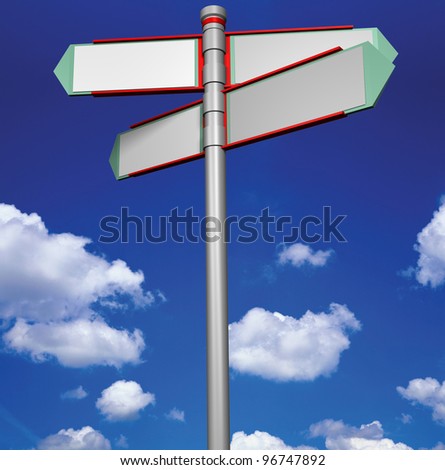 Blank signpost and Clipping path Precise clipping path included for easy background change