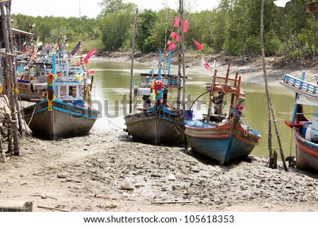 fisherman boat on land