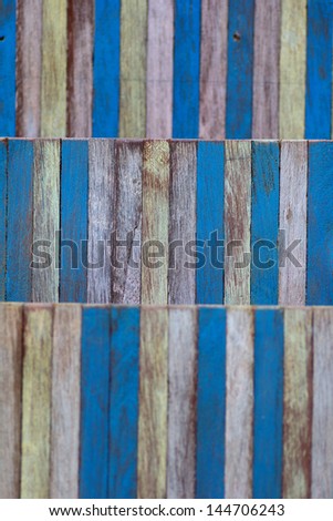 abstract art color wood wall yellow blue brown shallow deep of field