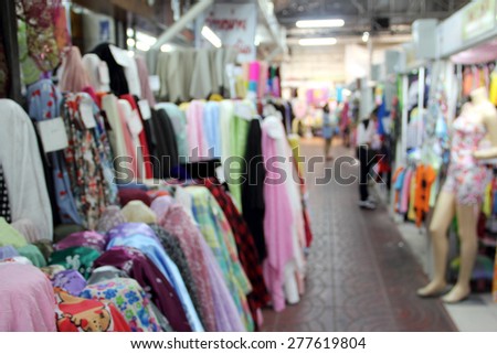 Blur cloth market people buy for make fashion