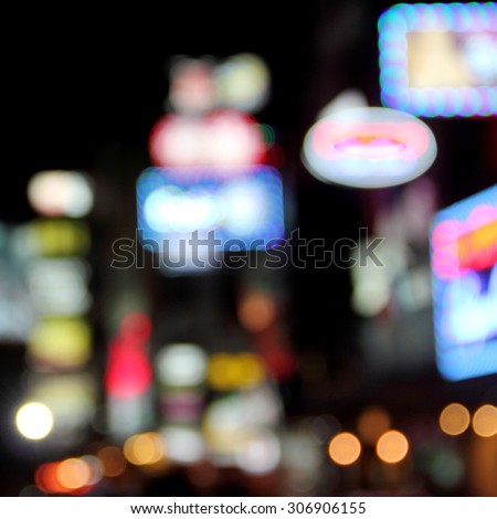 blur neon light nightlife bangkok city thailand square format