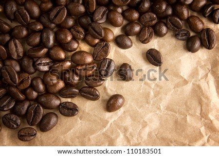 Coffee beans border background
