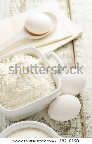 Flour, eggs, sugar