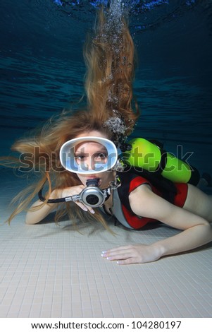 Female scuba diver