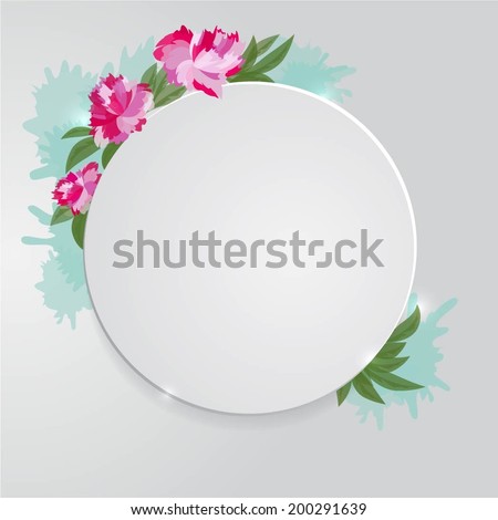 Flower Arrangement with peonies and a circle.