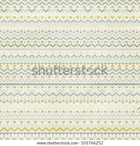 Seamless folk pattern on paper texture
