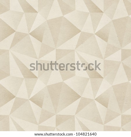 Seamless geometric background. Triangular mosaics pattern on paper texture