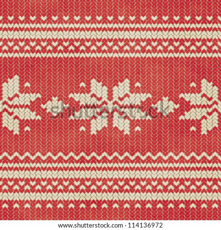 Seamless knitted pattern. Can be combined with plain knitted background.