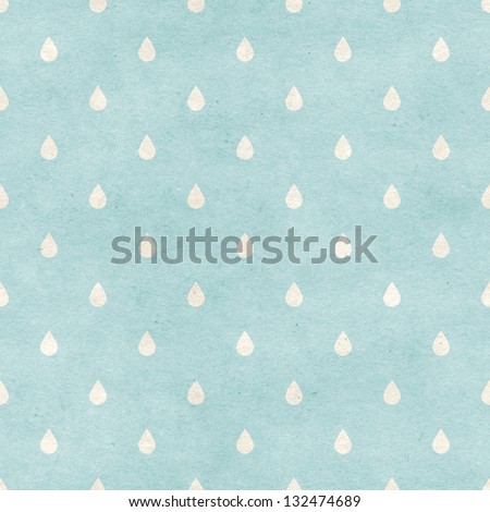 Seamless Raindrops Pattern On Paper Texture. Basic Shapes Backgrounds Collection