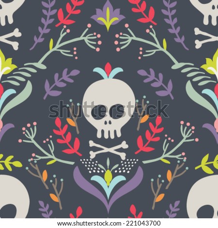 Seamless vector pattern Hand drawn Halloween background Seamless vector pattern Hand drawn Halloween background