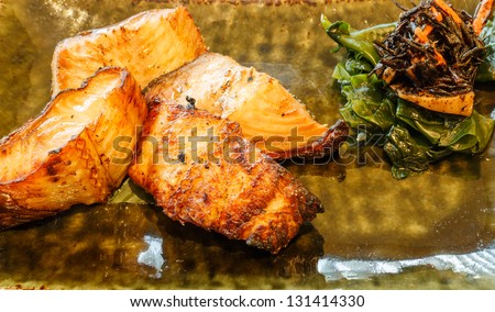 Japanese grill hokke fish