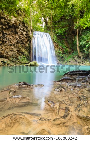 Erawan waterfall in kanchanaburi province asia southeast asia Thailand