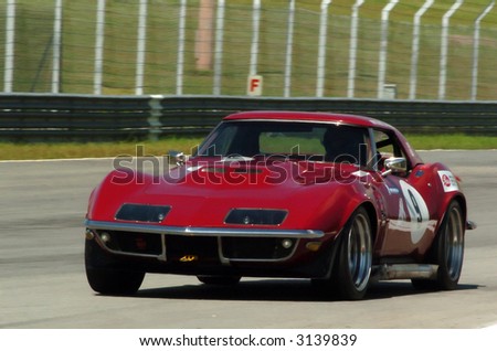 stock photo Classic car race at Sepang Circuit Chevrolet Stingray