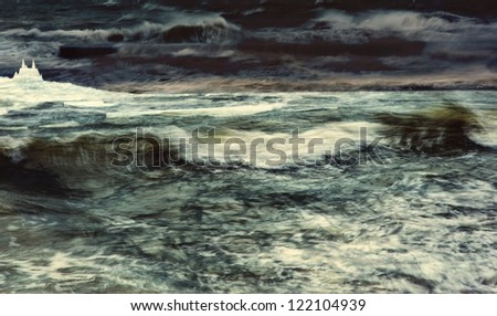 Perfect storm,rough sea