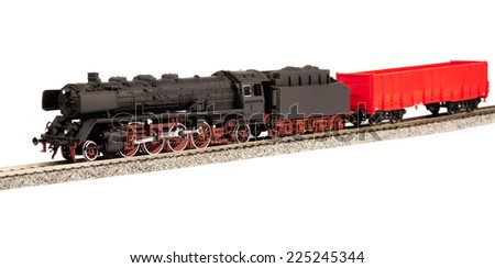 steam loco model isolated over white background