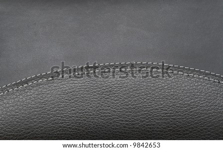 Black leather book cover with white stitching - can be used as a background