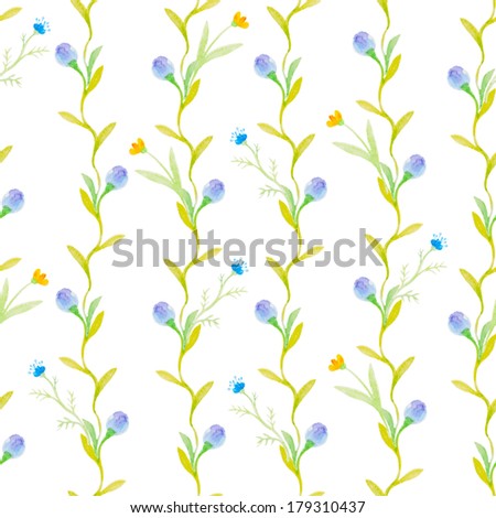 watercolor flowers  spring seamless pattern