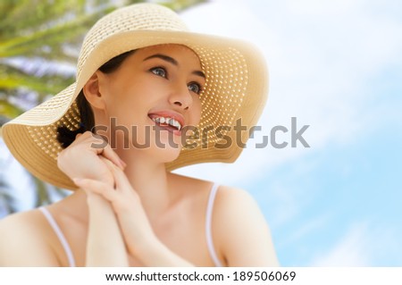 the girl is happy summer sun