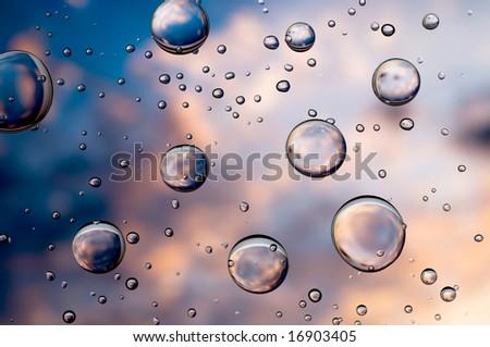 clear drops of water on abstract background