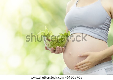 Beautiful Pregnancy Woman Eating Healthy Food Stock Photo 64805905 ...