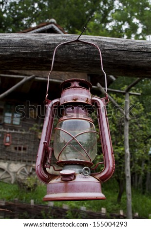 Old fashioned vintage kerosene oil lantern