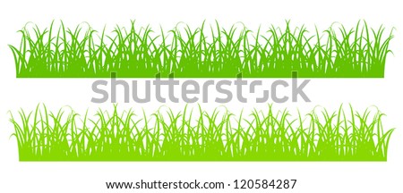Design Element - Silhouette Of Cartoon Green Grass. Eps10 Vector